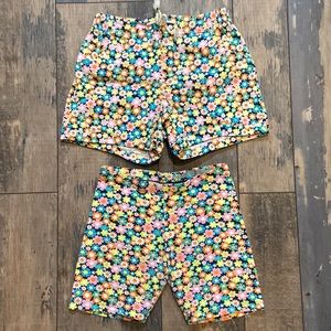 Wonder Nation Girl’s Floral Pull On Woven Stretch Shorts Sz 10/12 2 Pair Bundle